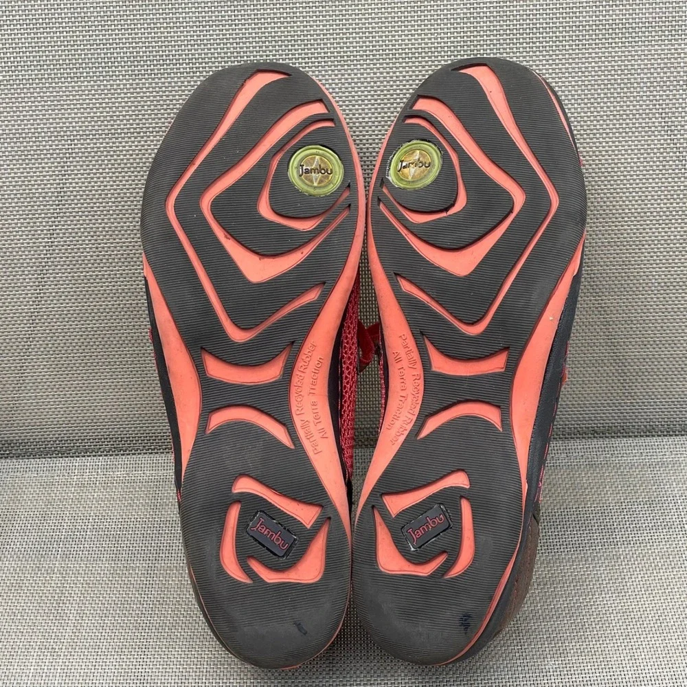 Jambu Eclipse Red Brown Mesh Mary Jane Flats Comfort Shoes Womens 8M